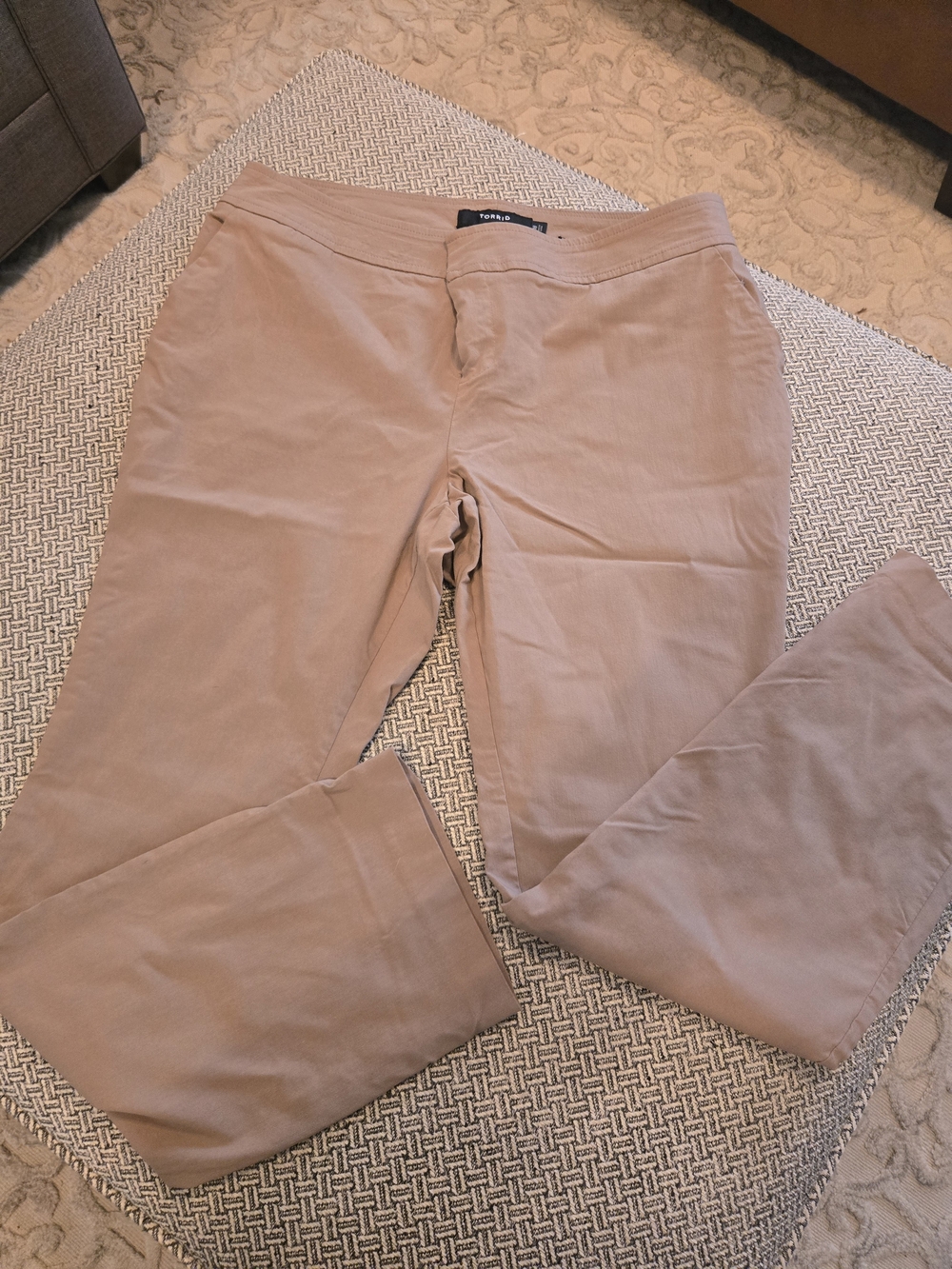 torrid Taupe Straight-Leg Chino Trousers
